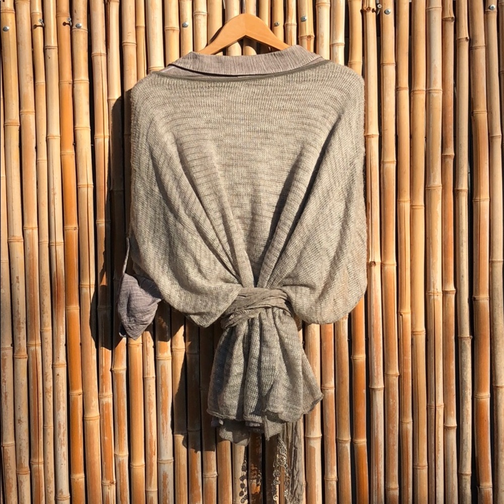 🌸NEW YEAR SALE🌸 NEW 3pc Taupe Lace Soft Mohair Wool Blend Sweater Set OS - Picture 4 of 8